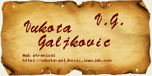 Vukota Galjković vizit kartica